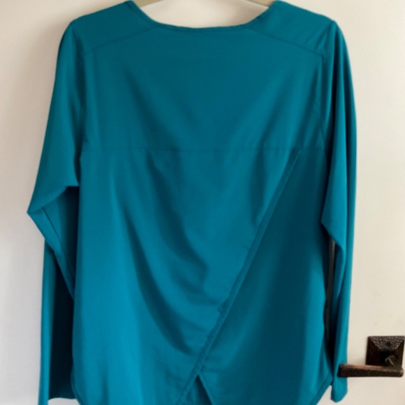 Columbia Teal LS Pullover Sun Shirt-M - Picture 2 of 4